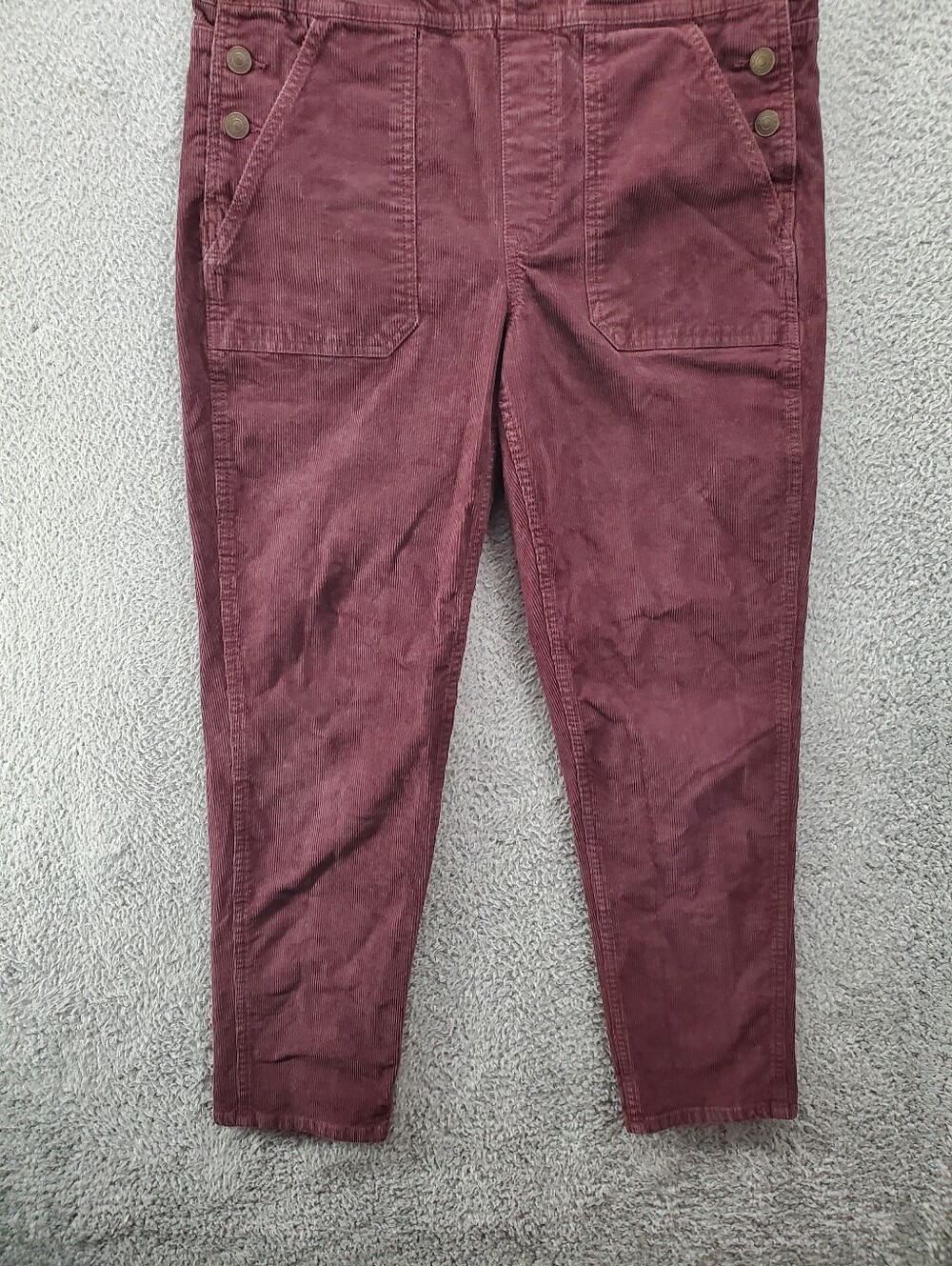 American Eagle Corduroy Overalls Womens Medium Burgundy - Picture 4 of 10